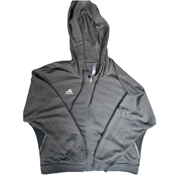 Adidas Hoodie Sweatshirt Mens Size X Large Gray Long Sleeve Full Zip - Picture 1 of 3